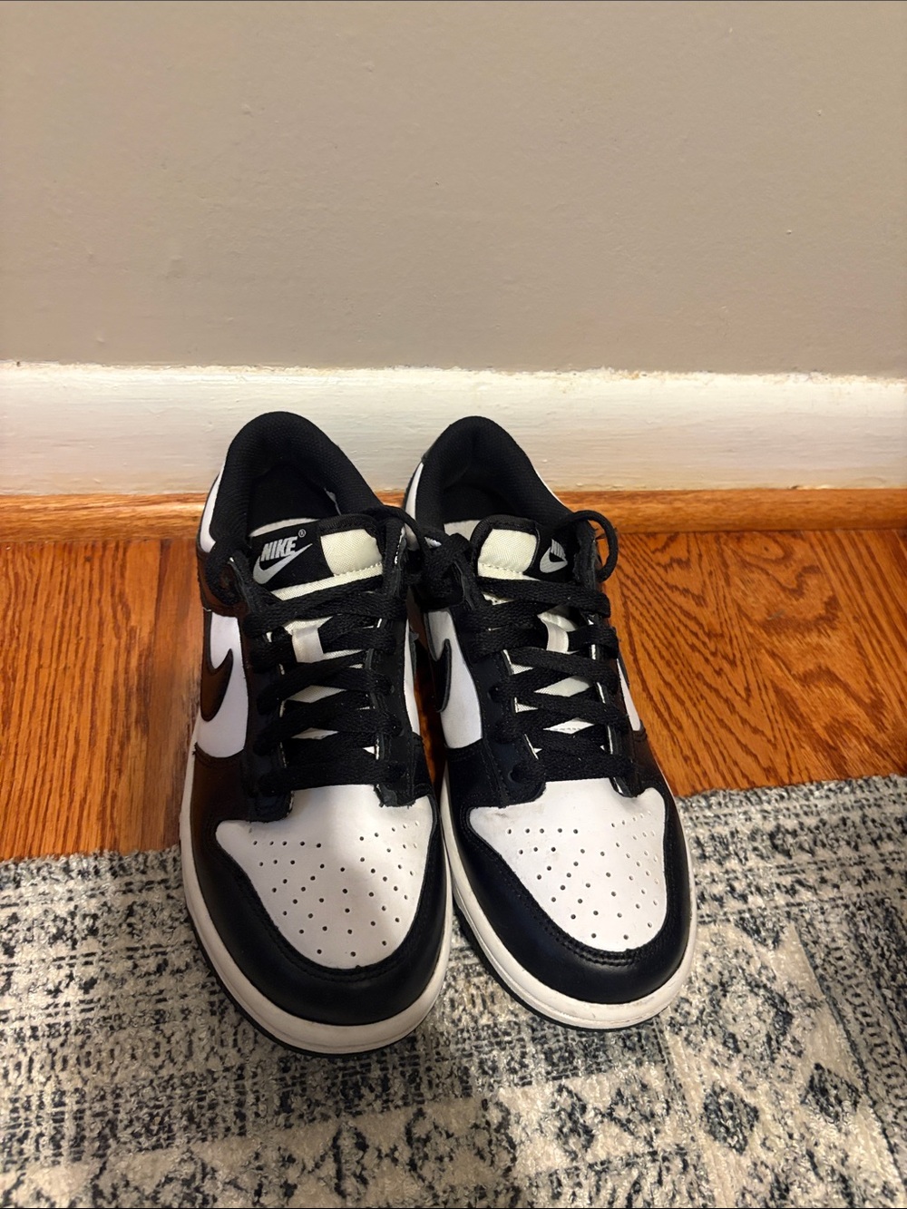Nike Black and White Low-Top Sneakers with Swoosh